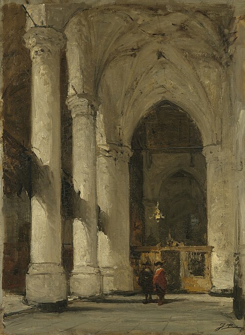 The Great or St James' Church in The Hague, 1888, Johannes Bosboom