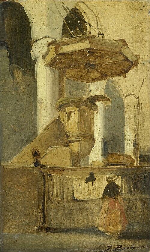 The Pulpit of the Church in Hoorn, 1875, Johannes Bosboom