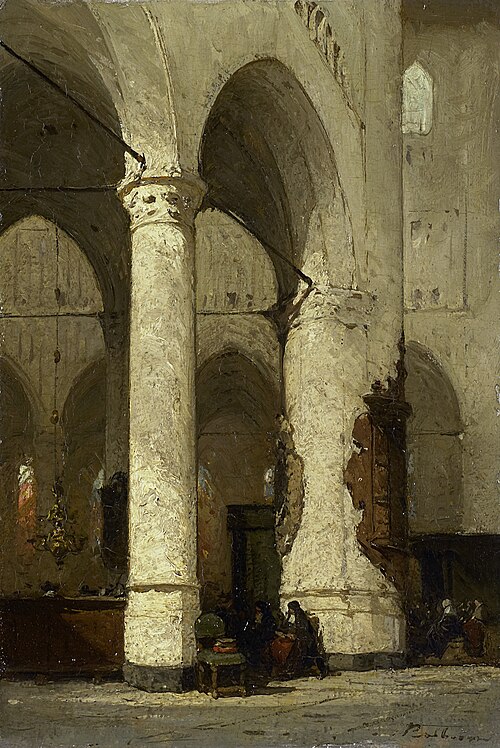 Interior of the 'Hooglandse' Church, Leiden, 1850, Johannes Bosboom