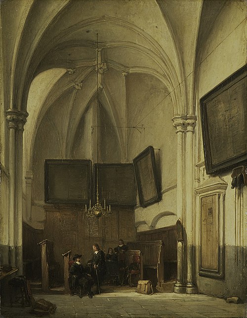 Sacristie de l'église de St Stephen à Nimègue, 1850, Johannes Bosboom