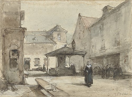 Stadspleintje, 1850, Johannes Bosboom