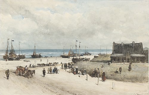 The Beach at Scheveningen, 1873, Johannes Bosboom