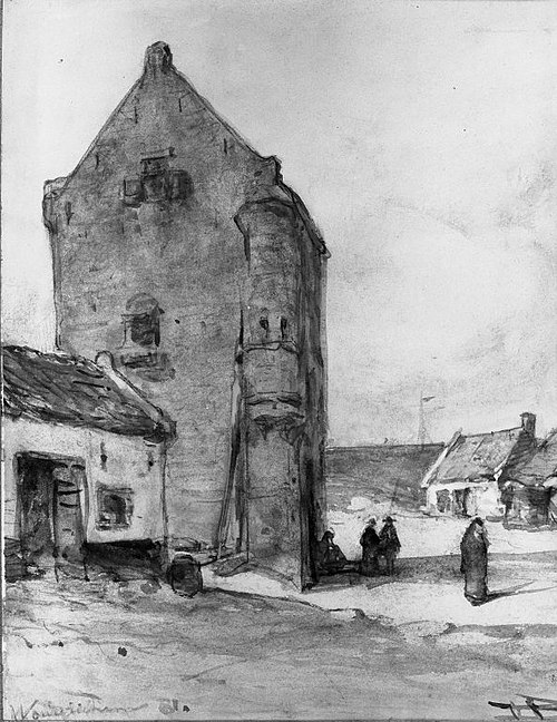 Castle by the Sea, Woudrichem, 1861, Johannes Bosboom