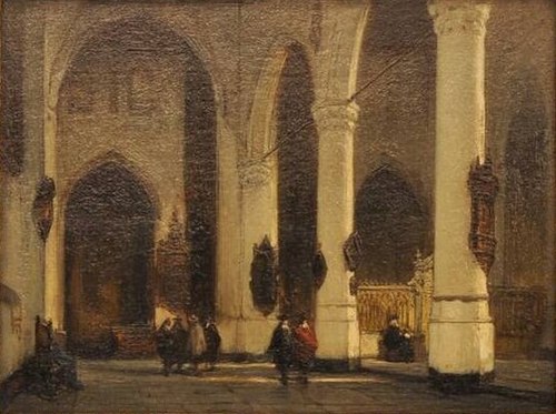 Interior of the Church of St Lawrence in Rotterdam, 1850, Johannes Bosboom