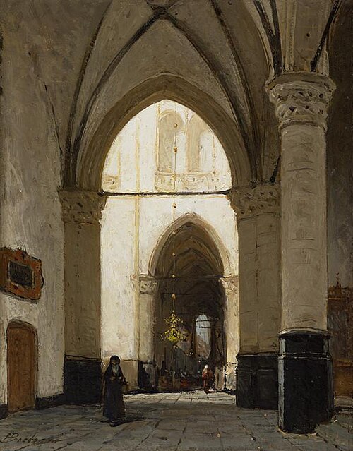 The Interior of Alkmaar Church, 1863, Johannes Bosboom