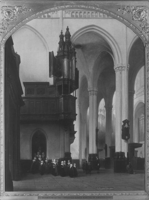 Das Innere der Neuen Kirche in Amsterdam, 1850, Johannes Bosboom