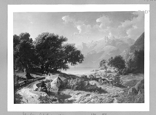 Morning at the lake of Como, 1854, Johannes Bartholomäus Duntze