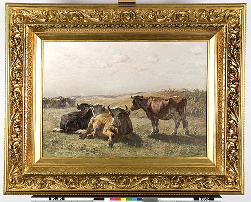 Tôt le matin : Les vaches dans un champ, 1877, Johannes Hubertus Leonardus de