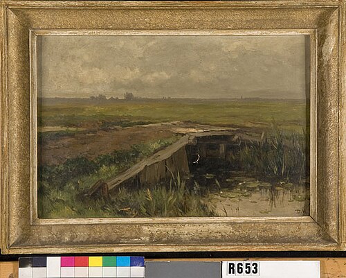 Houten brug over greppel, 1850, Johannes Hubertus Leonardus de