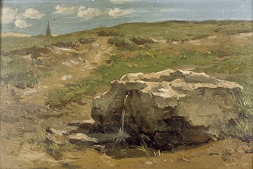 Glooiend landschap met bron, 1850, Johannes Hubertus Leonardus de