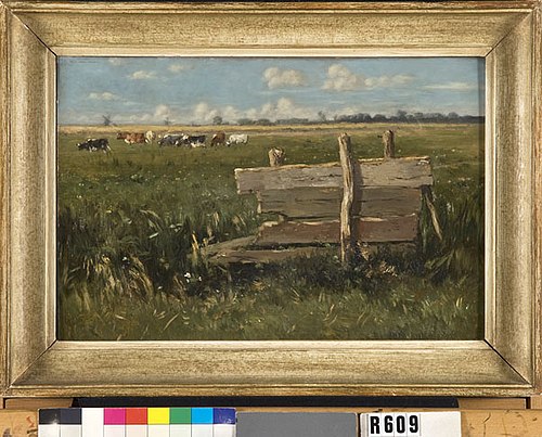 Hek in weide met grazende koeien, 1850, Johannes Hubertus Leonardus de