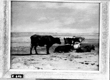 Koeien op het strand, 1850, Johannes Hubertus Leonardus de