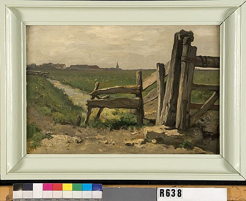Weide met greppel en hek, 1850, Johannes Hubertus Leonardus de