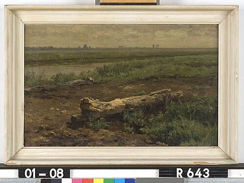 Landschap met boomstam en sloot, 1850, Johannes Hubertus Leonardus de
