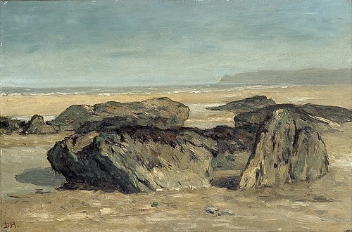 Rotsblokken op het strand, 1850, Johannes Hubertus Leonardus de