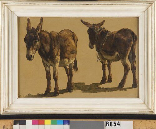 Studie van twee ezels, 1850, Johannes Hubertus Leonardus de
