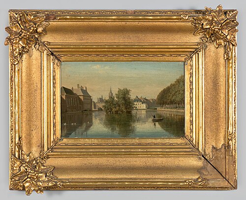 De Hofvijver in Den Haag, 1865, Johannes Josephus Destrée