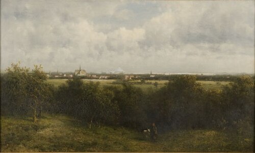 Gezicht op Haarlem, 1869, Johannes Josephus Destrée
