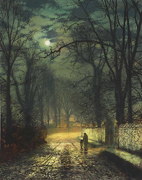 A Moonlit Lane, 1874, John Atkinson Grimshaw