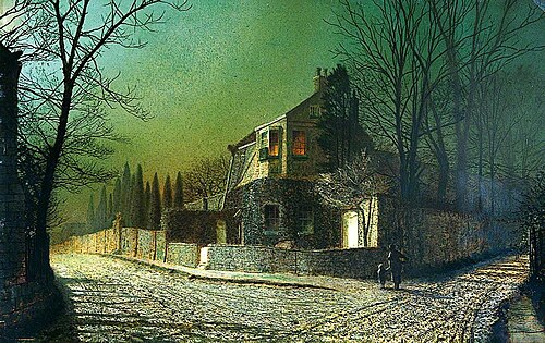 Yew Court, Scalby, near Scarborough, 1875, John Atkinson Grimshaw