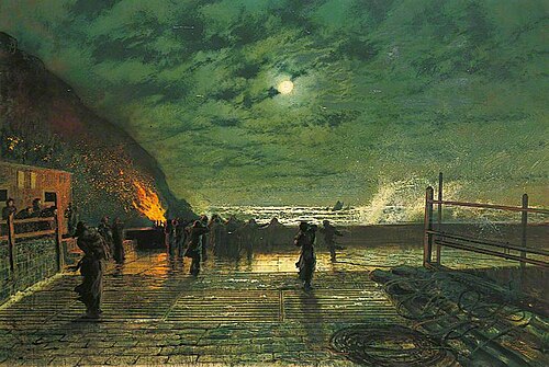 In Peril (The Harbour Flare), 1879, John Atkinson Grimshaw
