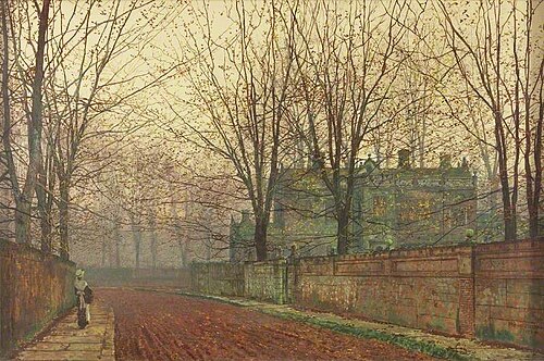 November Morning, Knostrop Hall, Leeds, 1883, John Atkinson Grimshaw