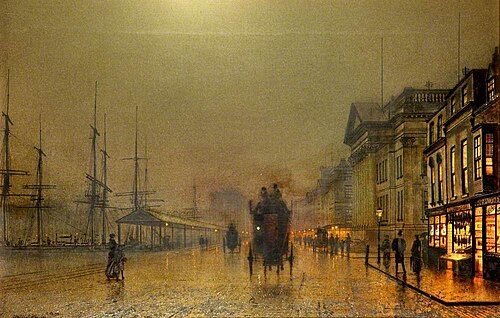 Liverpool Docks by Night, 1892, John Atkinson Grimshaw