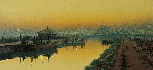 Sunday Night, Knostrop Cut, Leeds, 1893, John Atkinson Grimshaw