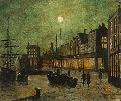 Liverpool Docks (panel 5 of 5), , John Atkinson Grimshaw