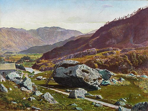 Bowder Stone, Borrowdale, 1865, John Atkinson Grimshaw
