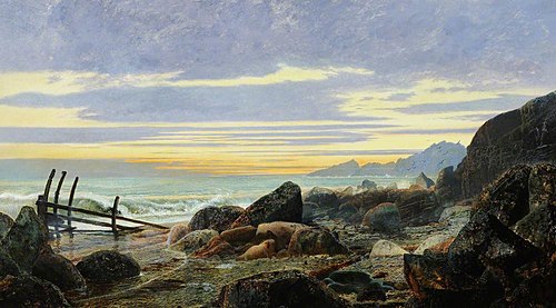 'The Ironbound Shore', 1869, John Atkinson Grimshaw