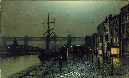 The Quayside, Newcastle upon Tyne, 1895, Arthur E. Grimshaw