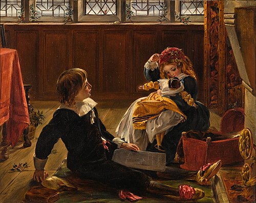 Under the Mistletor, 1865, John Callcott Horsley