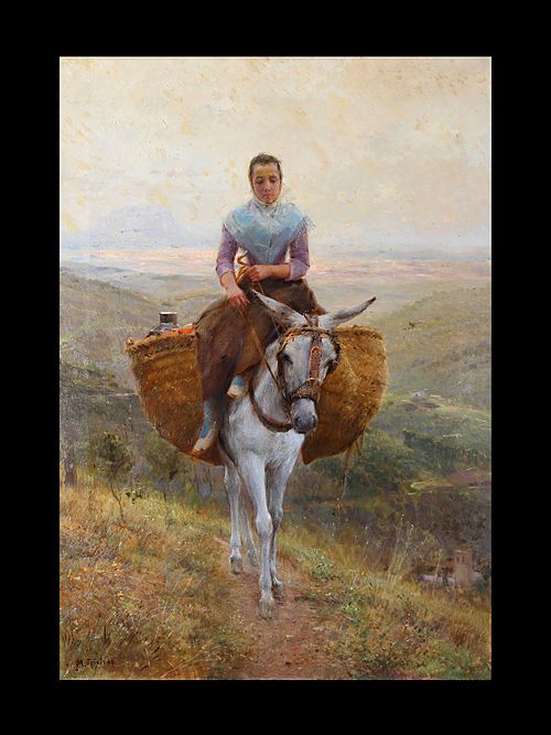 Women Riding a Donkey, 1890, Modest Teixidor Torres