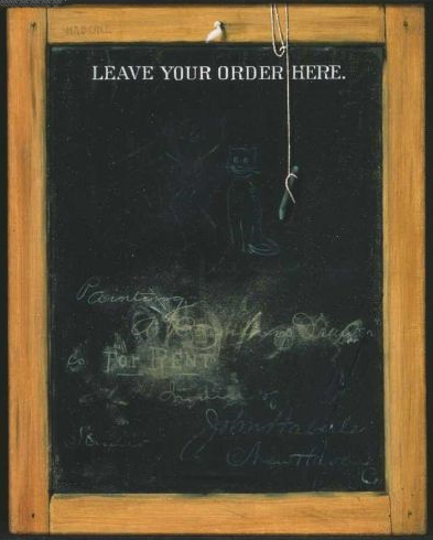 The Slate "Leave your order here", 1895, John Haberle