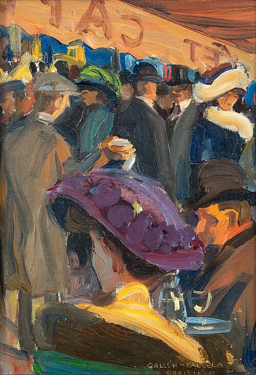 Café in Paris, 1909, Akseli Gallen-Kallela