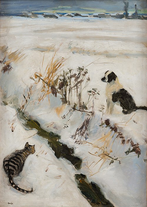 Chat et chien, 1890, Akseli Gallen-Kallela