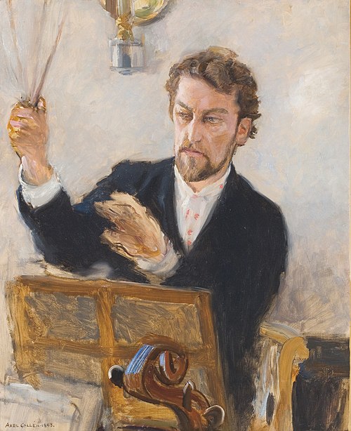 Robert Kajanus Conducting, sketch, 1893, Akseli Gallen-Kallela