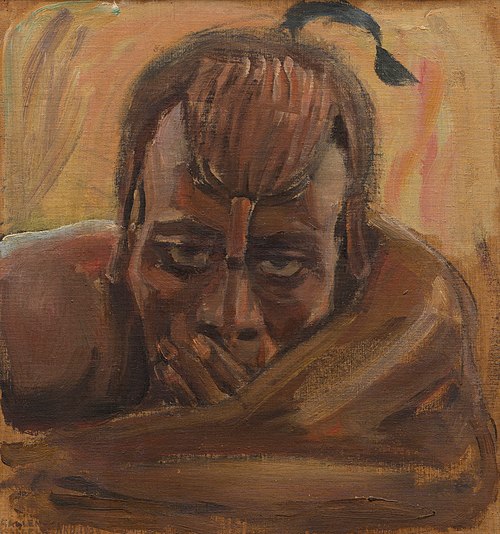 A Watching Maasai, 1909, Akseli Gallen-Kallela