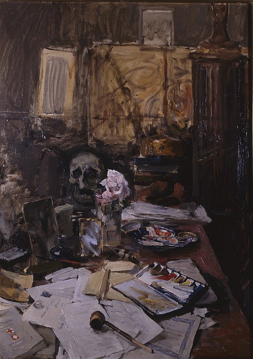 Axel Gallén´s work table in Paris, 1889, Akseli Gallen-Kallela