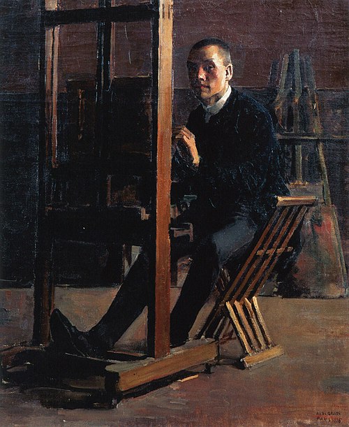 Self-Portrait at the Easel, 1885, Akseli Gallen-Kallela