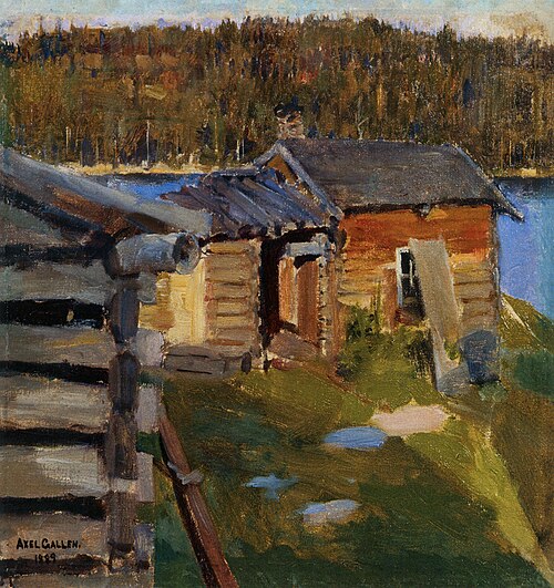 The Ekola Croft in Evening Sunlight, 1889, Akseli Gallen-Kallela