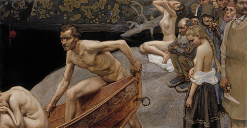 Près de la rivière Tuonela, étude pour le mausolée Juselius, 1903, Akseli Gallen-Kallela