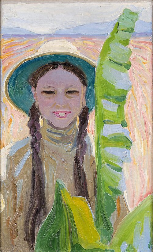 Kirsti with Banana Leaves, 1909, Akseli Gallen-Kallela