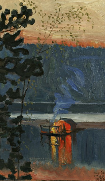 Log Raft, 1908, Akseli Gallen-Kallela