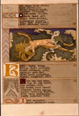 Thus she swam the Water-Mother, 1920, Akseli Gallen-Kallela