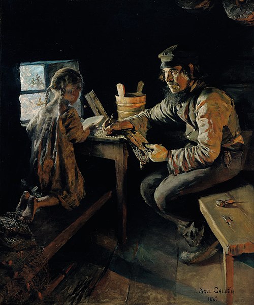 First Lesson, 1889, Akseli Gallen-Kallela