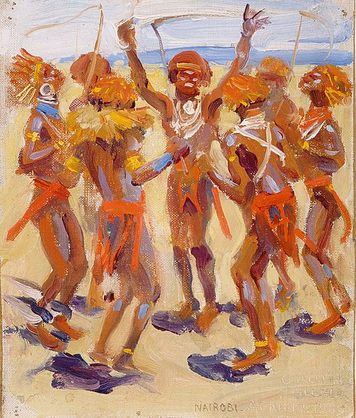 Dancing Kikuyu Warriors, 1909, Akseli Gallen-Kallela