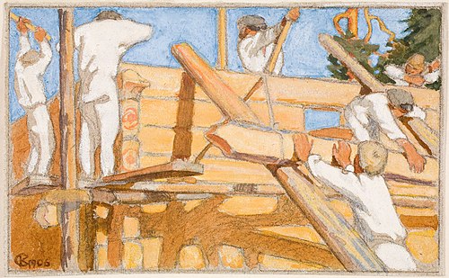 A House of Stout Logs, 1906, Akseli Gallen-Kallela