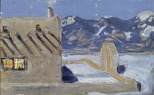 Taos Home in Moonlight, 1925, Akseli Gallen-Kallela